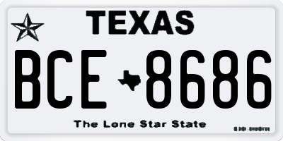 TX license plate BCE8686