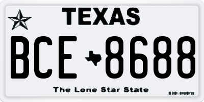 TX license plate BCE8688