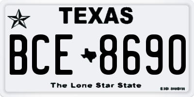 TX license plate BCE8690