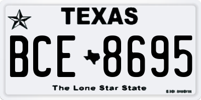 TX license plate BCE8695