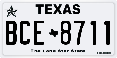 TX license plate BCE8711