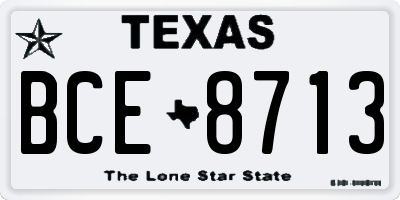 TX license plate BCE8713