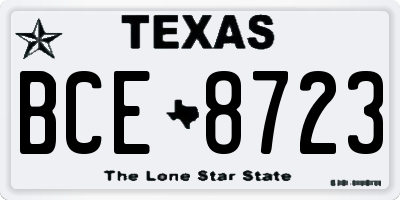 TX license plate BCE8723