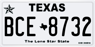 TX license plate BCE8732