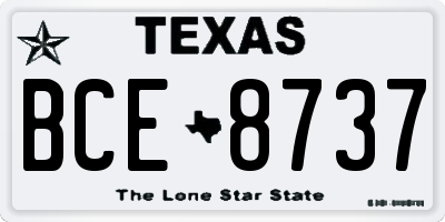TX license plate BCE8737
