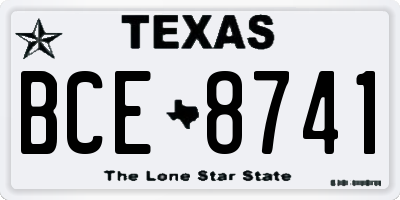 TX license plate BCE8741