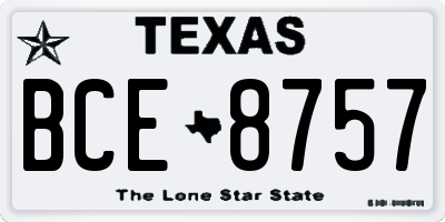 TX license plate BCE8757