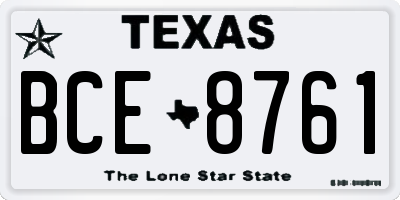 TX license plate BCE8761