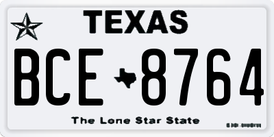 TX license plate BCE8764