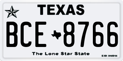 TX license plate BCE8766