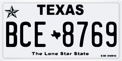 TX license plate BCE8769