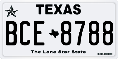 TX license plate BCE8788