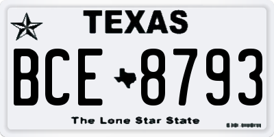 TX license plate BCE8793