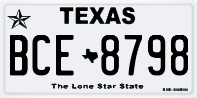 TX license plate BCE8798