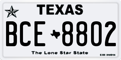 TX license plate BCE8802