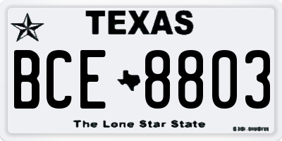 TX license plate BCE8803