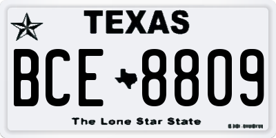 TX license plate BCE8809