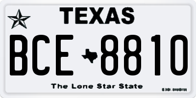 TX license plate BCE8810
