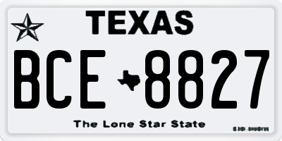 TX license plate BCE8827