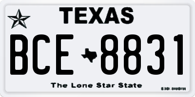 TX license plate BCE8831