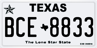 TX license plate BCE8833