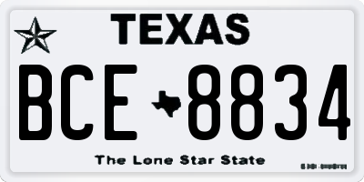 TX license plate BCE8834