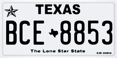 TX license plate BCE8853