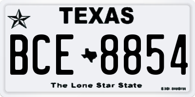TX license plate BCE8854