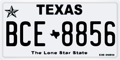 TX license plate BCE8856