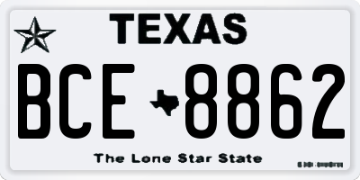 TX license plate BCE8862