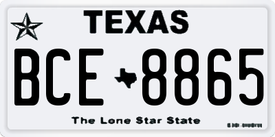 TX license plate BCE8865