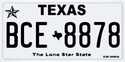 TX license plate BCE8878