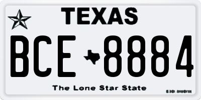 TX license plate BCE8884