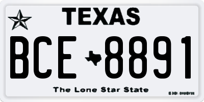 TX license plate BCE8891