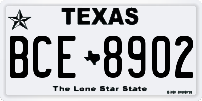 TX license plate BCE8902