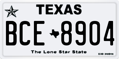 TX license plate BCE8904