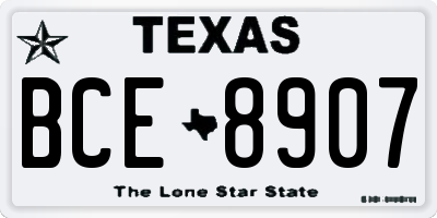 TX license plate BCE8907