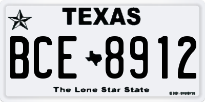 TX license plate BCE8912