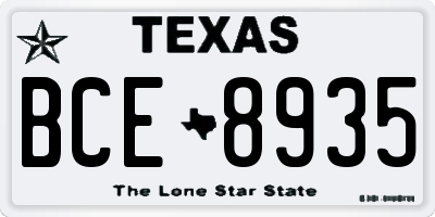 TX license plate BCE8935