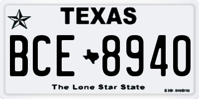 TX license plate BCE8940