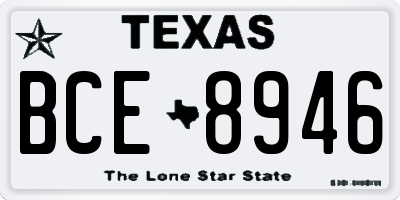 TX license plate BCE8946