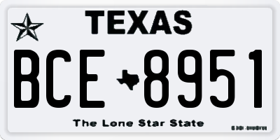 TX license plate BCE8951