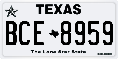 TX license plate BCE8959