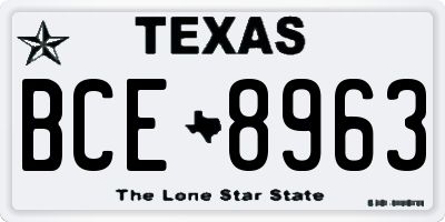 TX license plate BCE8963