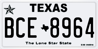 TX license plate BCE8964