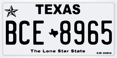 TX license plate BCE8965