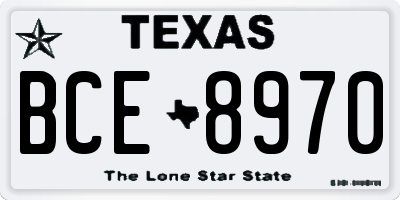 TX license plate BCE8970