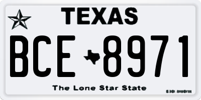 TX license plate BCE8971