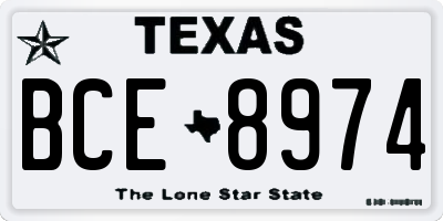 TX license plate BCE8974