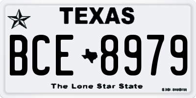 TX license plate BCE8979